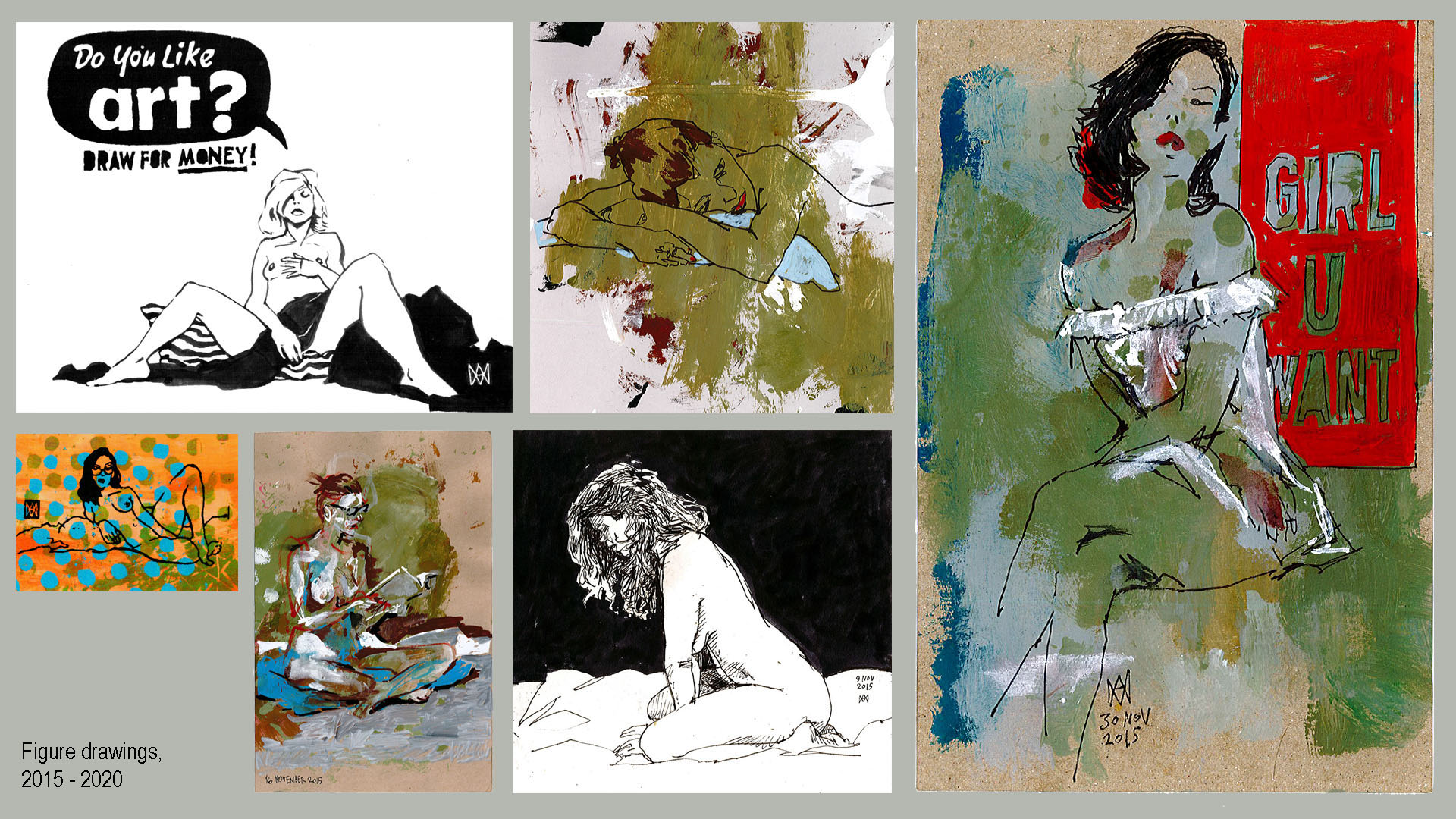 Figure drawings, 2015 - 2020